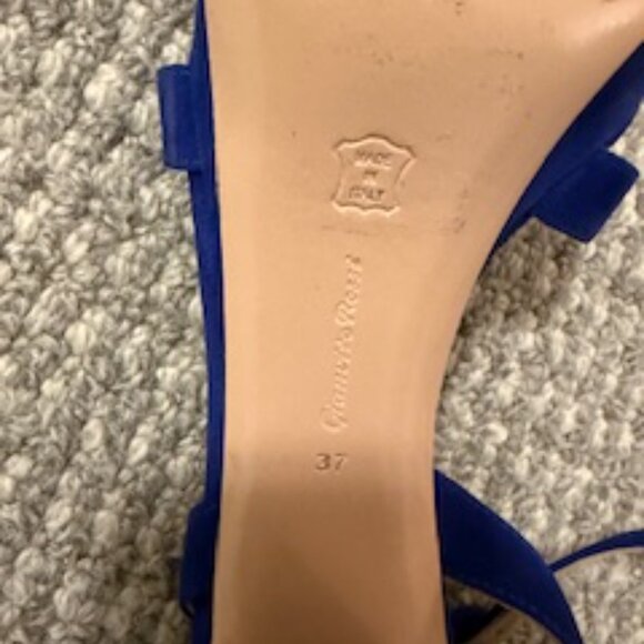 Gianvito Rossi Royal Blue Suede Ankle strap platform heels - Picture 6 of 6